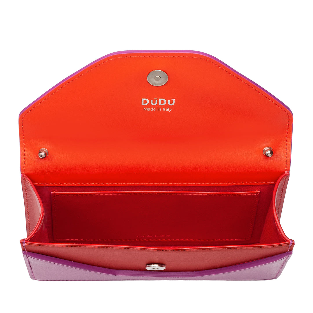 DUDU Piccola Borsa a Tracolla Spalla Donna Catena Made in Italy in Vera Pelle, Convertibile a Marsupio, Mini Borsetta a Busta