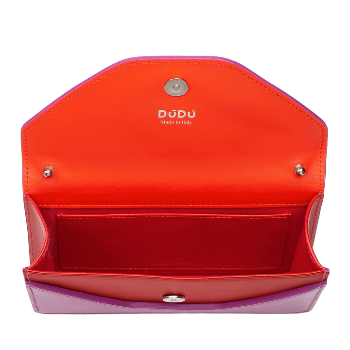 DUDU Piccola Borsa a Tracolla Spalla Donna Catena Made in Italy in Vera Pelle, Convertibile a Marsupio, Mini Borsetta a Busta
