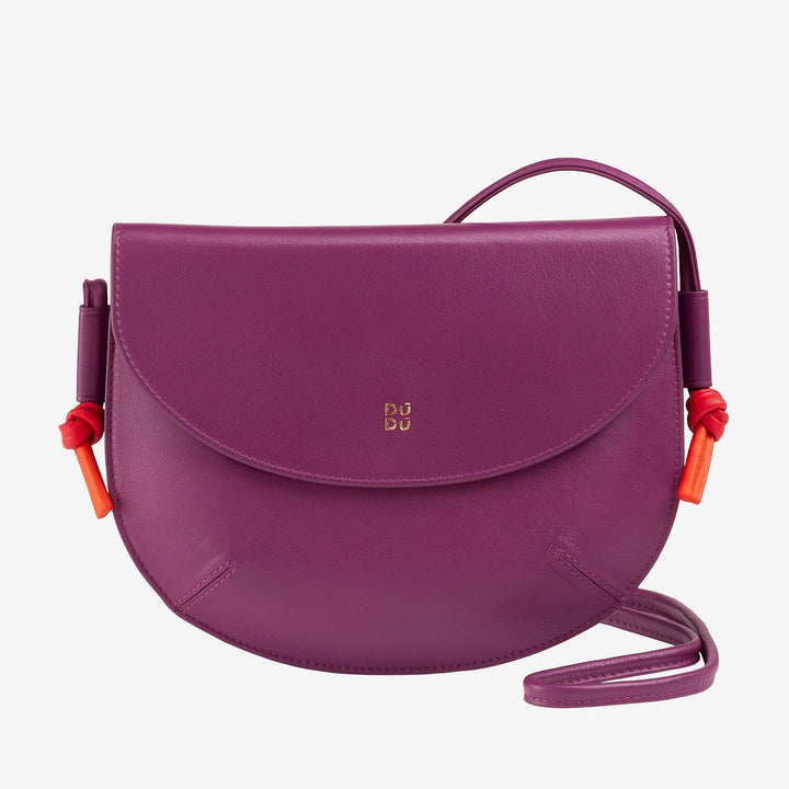 DUDU Borsa Donna a Tracolla con Patta in Vera Pelle, Piccola Borsetta a Spalla con Pattina a Bottone Magnetico, Borsa