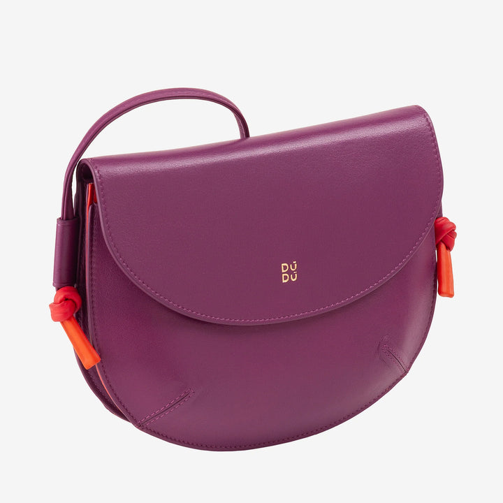 DUDU Borsa Donna a Tracolla con Patta in Vera Pelle, Piccola Borsetta a Spalla con Pattina a Bottone Magnetico, Borsa