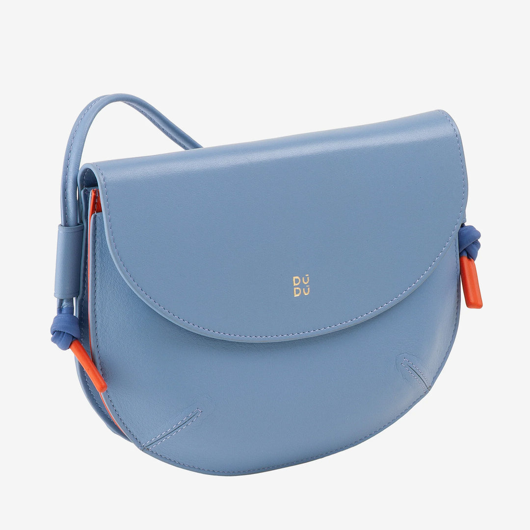 DUDU Borsa Donna a Tracolla con Patta in Vera Pelle, Piccola Borsetta a Spalla con Pattina a Bottone Magnetico, Borsa