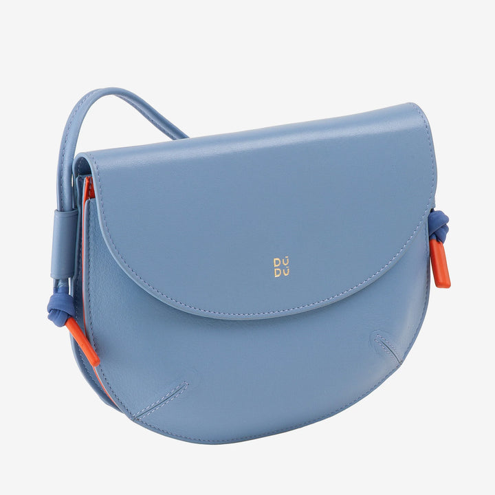 DUDU Borsa Donna a Tracolla con Patta in Vera Pelle, Piccola Borsetta a Spalla con Pattina a Bottone Magnetico, Borsa