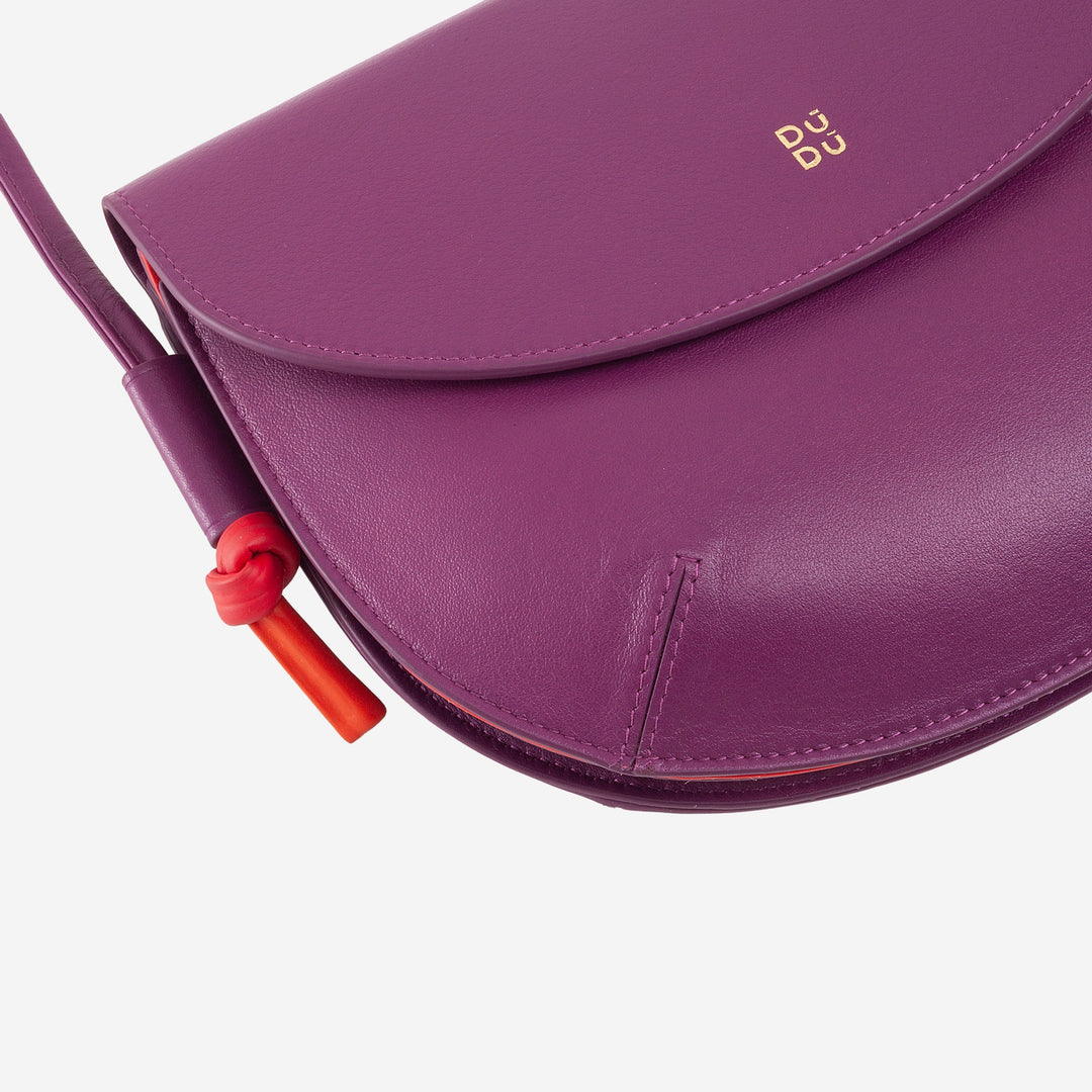 DUDU Borsa Donna a Tracolla con Patta in Vera Pelle, Piccola Borsetta a Spalla con Pattina a Bottone Magnetico, Borsa