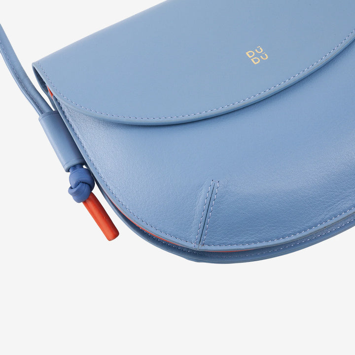 DUDU Borsa Donna a Tracolla con Patta in Vera Pelle, Piccola Borsetta a Spalla con Pattina a Bottone Magnetico, Borsa