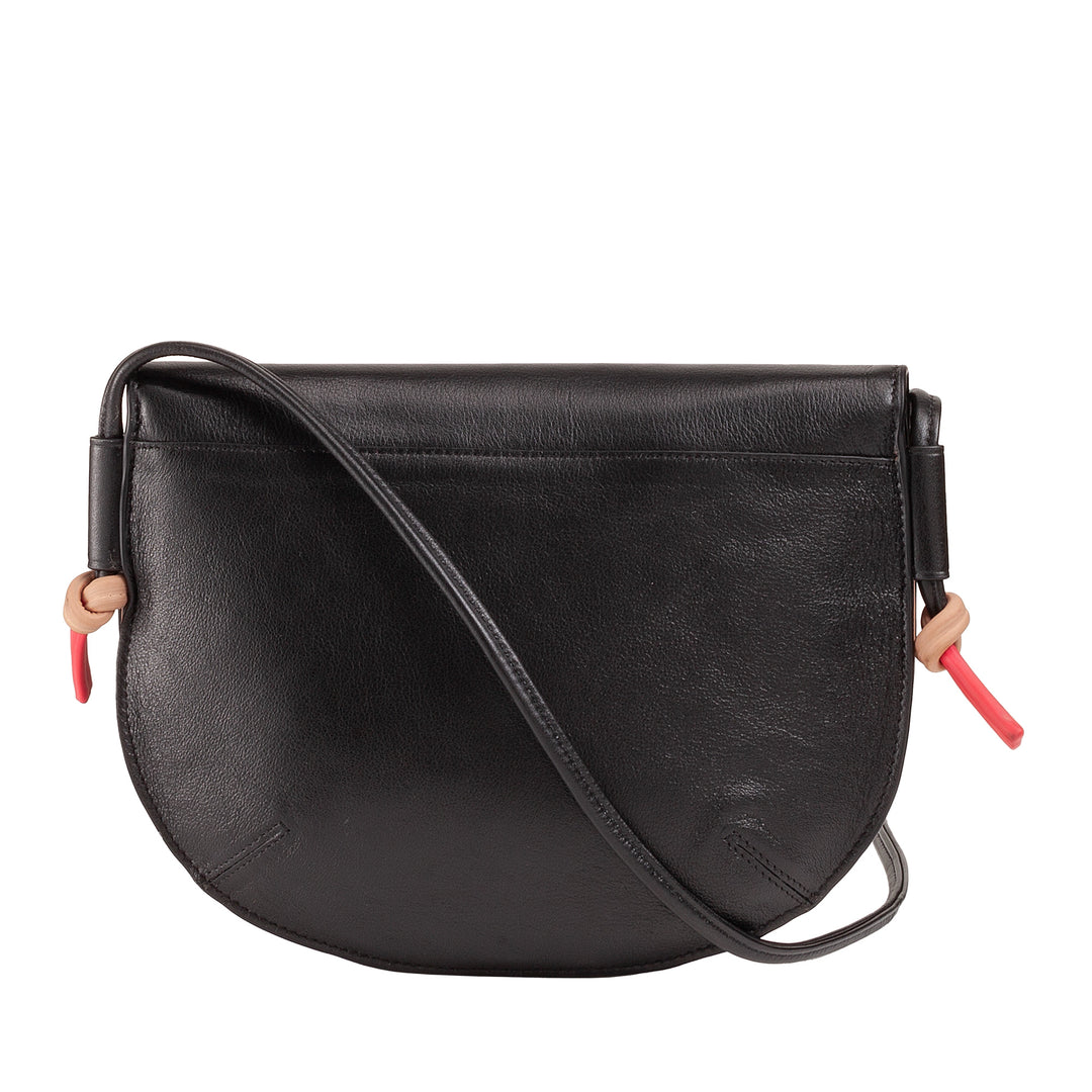 DUDU Borsa Donna a Tracolla con Patta in Vera Pelle, Piccola Borsetta a Spalla con Pattina a Bottone Magnetico, Borsa
