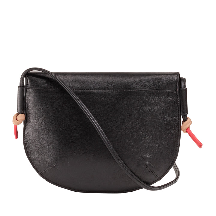 DUDU Borsa Donna a Tracolla con Patta in Vera Pelle, Piccola Borsetta a Spalla con Pattina a Bottone Magnetico, Borsa