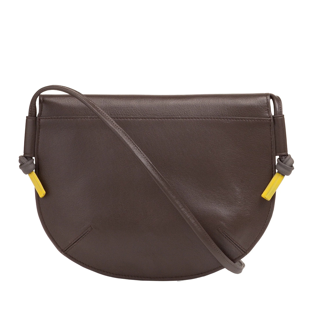 DUDU Borsa Donna a Tracolla con Patta in Vera Pelle, Piccola Borsetta a Spalla con Pattina a Bottone Magnetico, Borsa