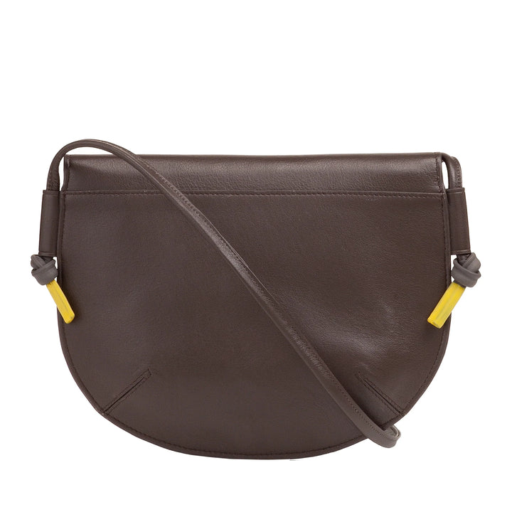 DUDU Borsa Donna a Tracolla con Patta in Vera Pelle, Piccola Borsetta a Spalla con Pattina a Bottone Magnetico, Borsa