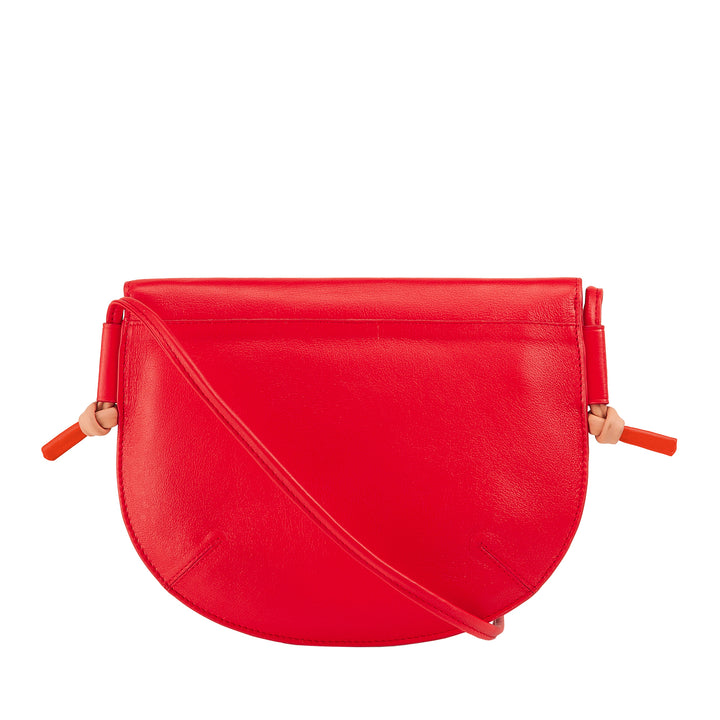 DUDU Borsa Donna a Tracolla con Patta in Vera Pelle, Piccola Borsetta a Spalla con Pattina a Bottone Magnetico, Borsa