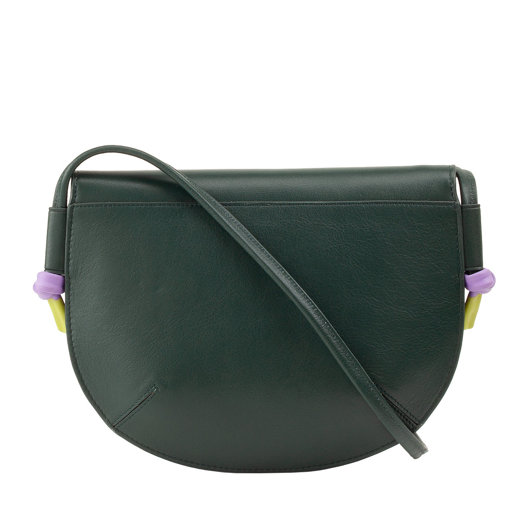 DUDU Borsa Donna a Tracolla con Patta in Vera Pelle, Piccola Borsetta a Spalla con Pattina a Bottone Magnetico, Borsa