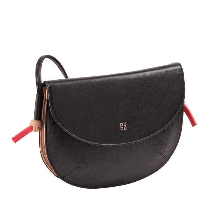DUDU Borsa Donna a Tracolla con Patta in Vera Pelle, Piccola Borsetta a Spalla con Pattina a Bottone Magnetico, Borsa