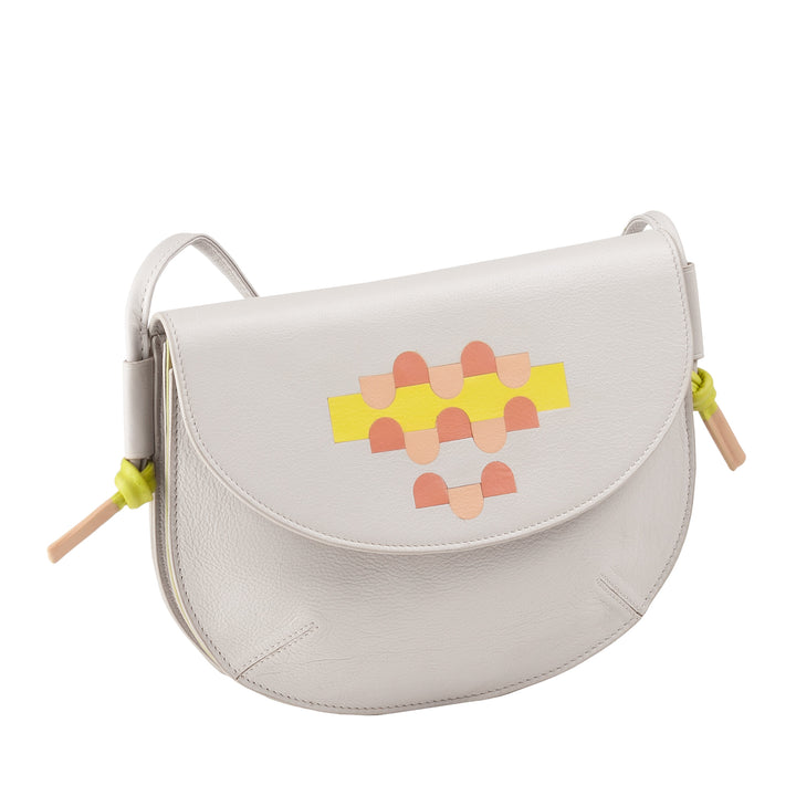 DUDU Borsa Donna a Tracolla con Patta in Vera Pelle, Piccola Borsetta a Spalla con Pattina a Bottone Magnetico, Borsa