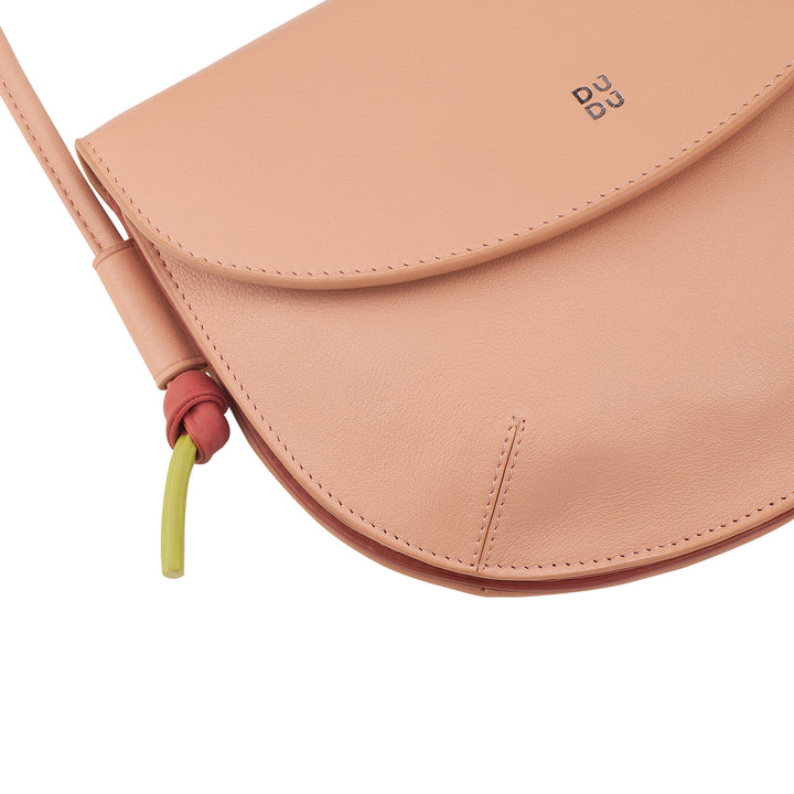 DUDU Borsa Donna a Tracolla con Patta in Vera Pelle, Piccola Borsetta a Spalla con Pattina a Bottone Magnetico, Borsa