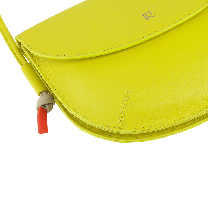 DUDU Borsa Donna a Tracolla con Patta in Vera Pelle, Piccola Borsetta a Spalla con Pattina a Bottone Magnetico, Borsa