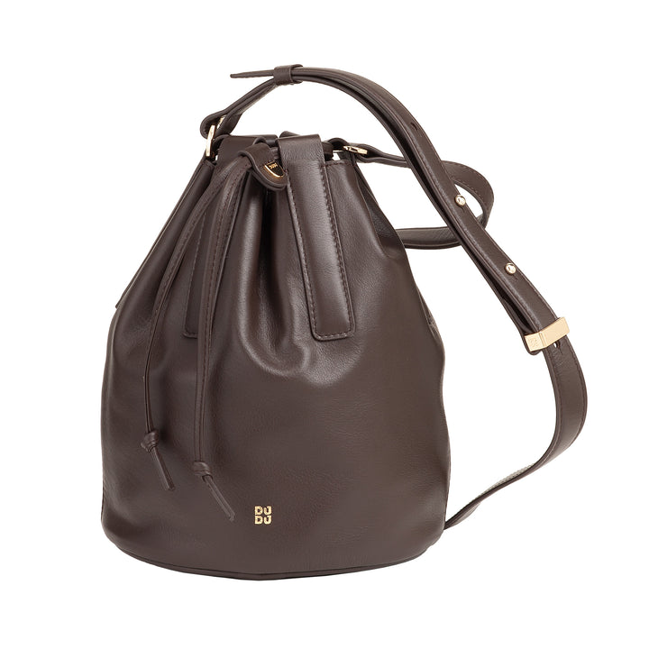 DUDU Borsa a Secchiello Donna in Pelle Grande con Tracolla Regolabile e Chiusura a Coulisse – Borsa Elegante, Spaziosa e Pratica per Uso Quotidiano e Occasioni Speciali