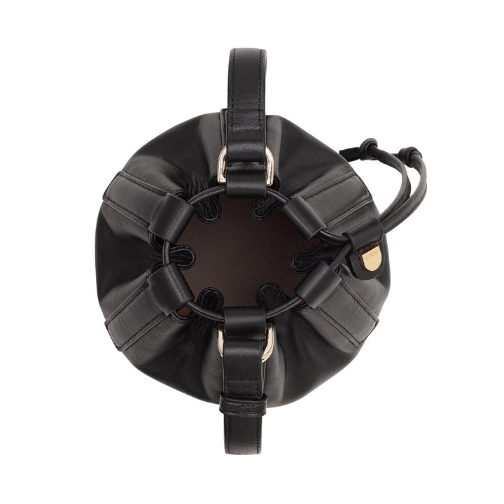 DUDU Piccola Borsa a Secchiello da Donna in Vera Pelle con Tracolla Regolabile e Chiusura a Coulisse – Borsa a Tracolla Elegante e Compatta con Cordoncino, Perfetta per l&