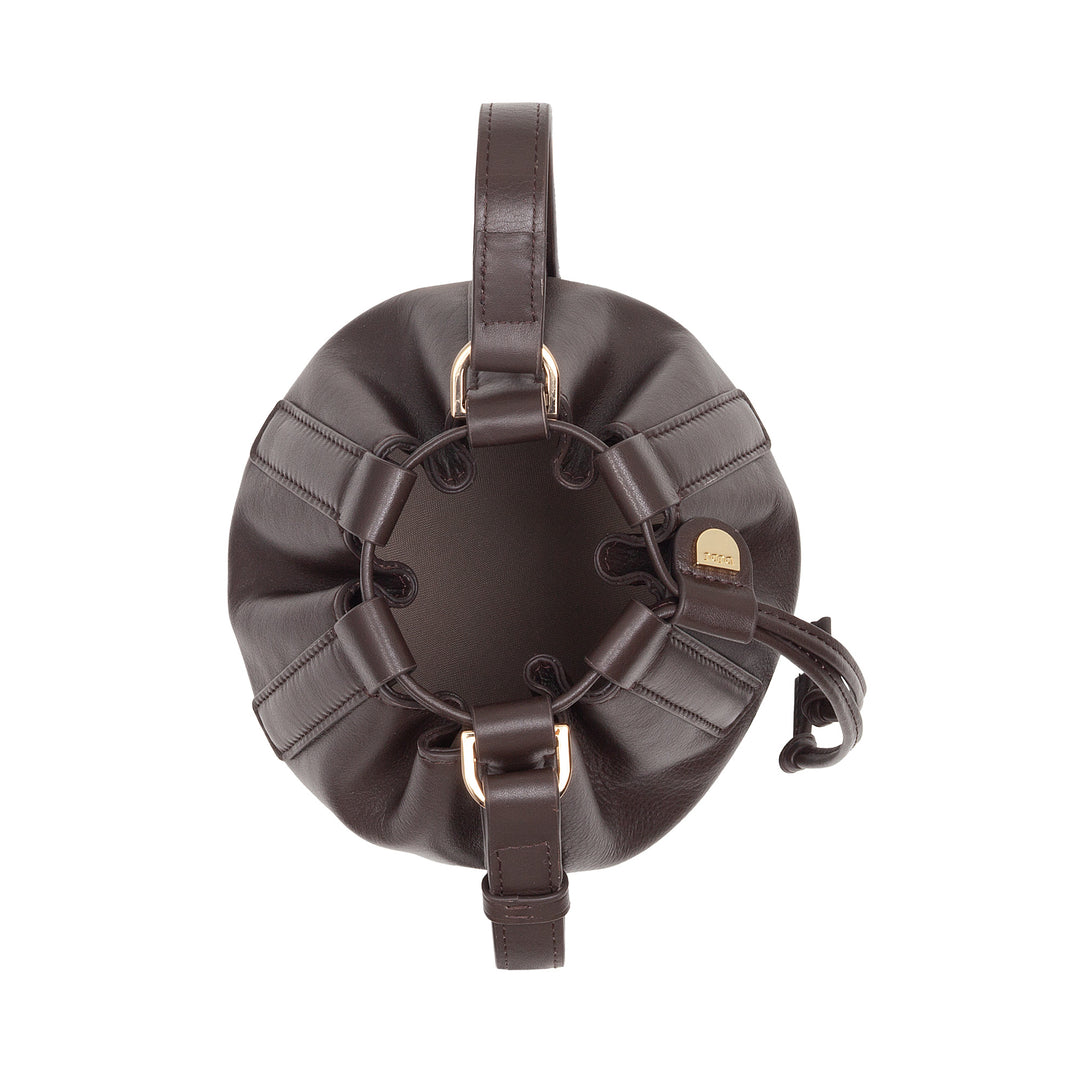 DUDU Piccola Borsa a Secchiello da Donna in Vera Pelle con Tracolla Regolabile e Chiusura a Coulisse – Borsa a Tracolla Elegante e Compatta con Cordoncino, Perfetta per l&