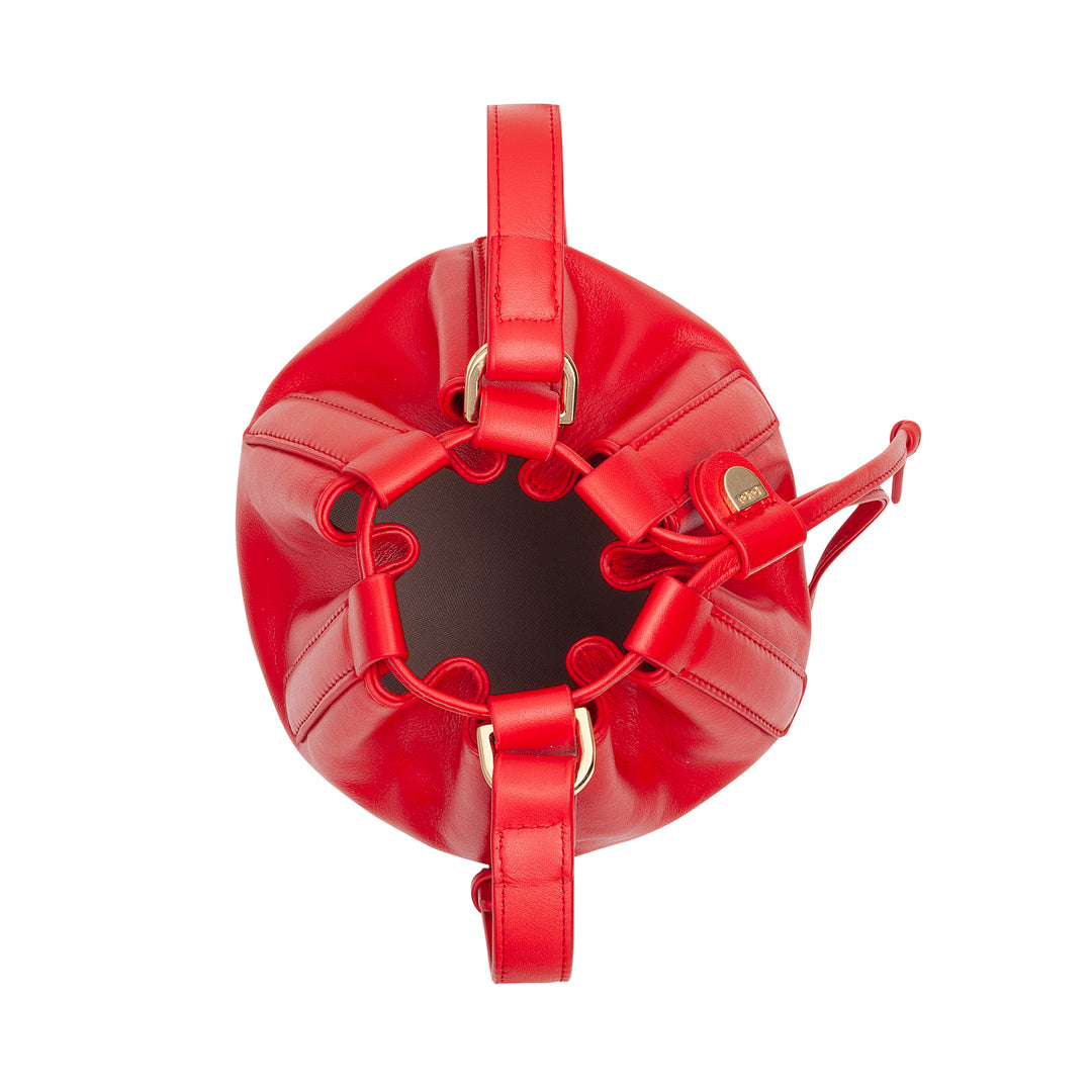 DUDU Piccola Borsa a Secchiello da Donna in Vera Pelle con Tracolla Regolabile e Chiusura a Coulisse – Borsa a Tracolla Elegante e Compatta con Cordoncino, Perfetta per l&