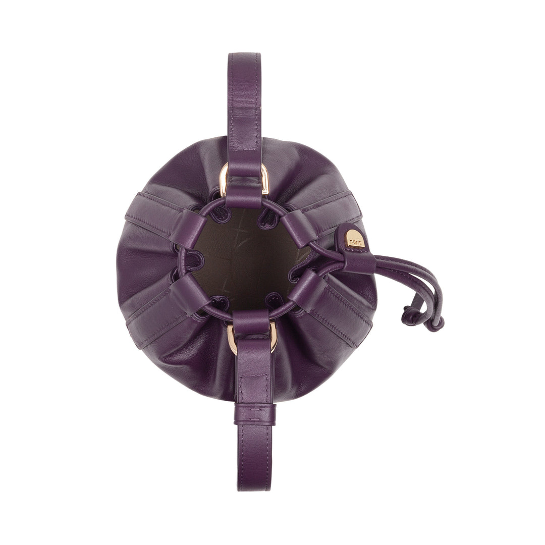 DUDU Piccola Borsa a Secchiello da Donna in Vera Pelle con Tracolla Regolabile e Chiusura a Coulisse – Borsa a Tracolla Elegante e Compatta con Cordoncino, Perfetta per l&