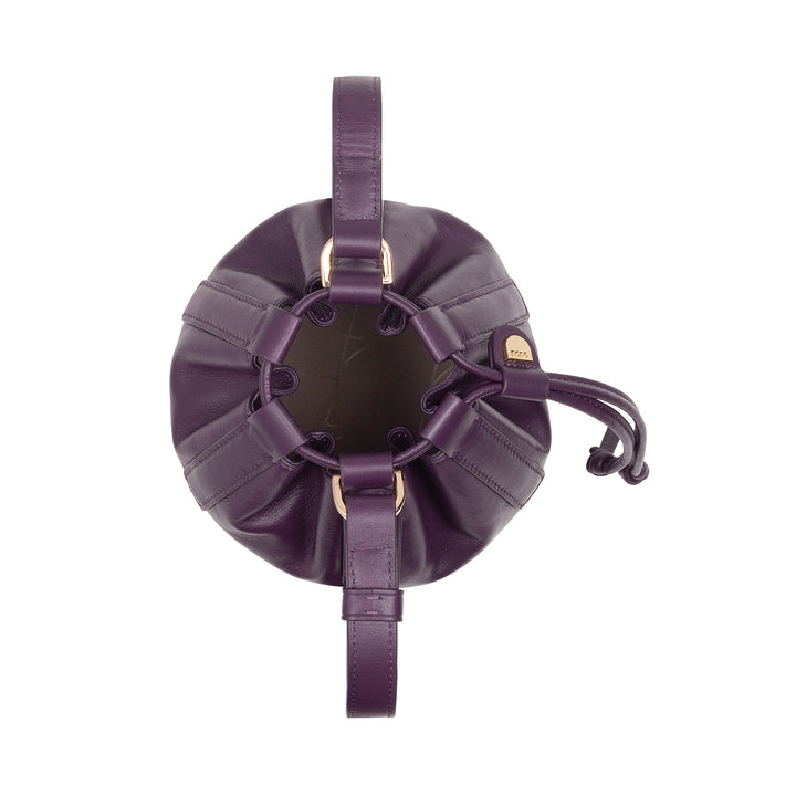 DUDU Piccola Borsa a Secchiello da Donna in Vera Pelle con Tracolla Regolabile e Chiusura a Coulisse – Borsa a Tracolla Elegante e Compatta con Cordoncino, Perfetta per l&