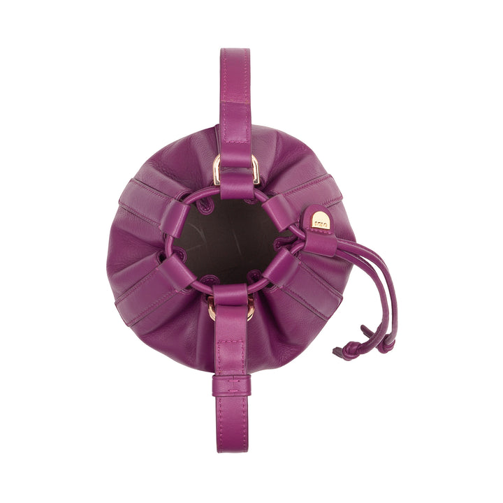 DUDU Piccola Borsa a Secchiello da Donna in Vera Pelle con Tracolla Regolabile e Chiusura a Coulisse – Borsa a Tracolla Elegante e Compatta con Cordoncino, Perfetta per l&