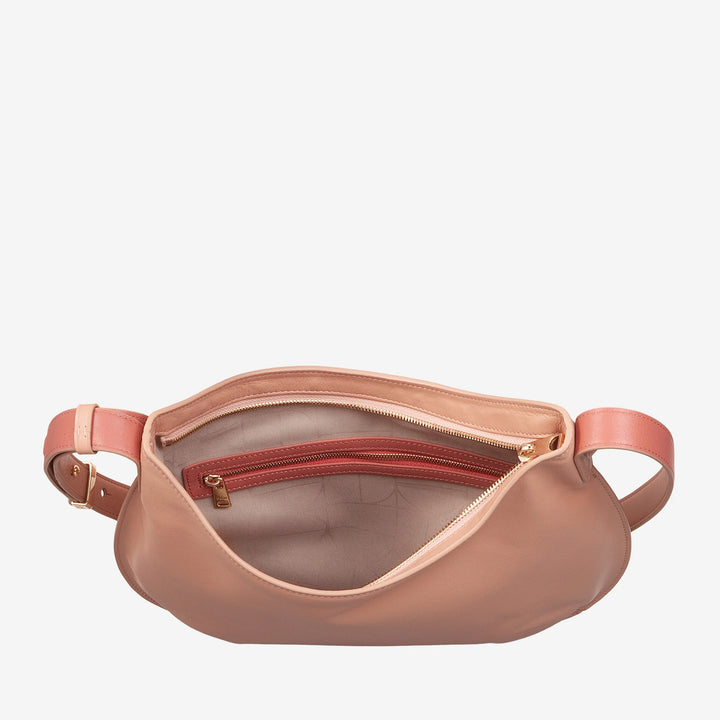 DUDU Borsa a Spalla Morbida Donna Media in Vera Pelle, Borsa Hobo con Spallina Regolabile, Borsetta a Tracolla con Cerniera Zip