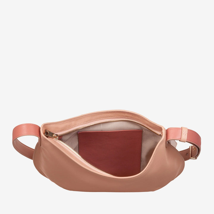 DUDU Borsa a Spalla Morbida Donna Media in Vera Pelle, Borsa Hobo con Spallina Regolabile, Borsetta a Tracolla con Cerniera Zip