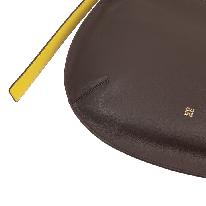 DUDU Borsa a Spalla Morbida Donna Media in Vera Pelle, Borsa Hobo con Spallina Regolabile, Borsetta a Tracolla con Cerniera Zip