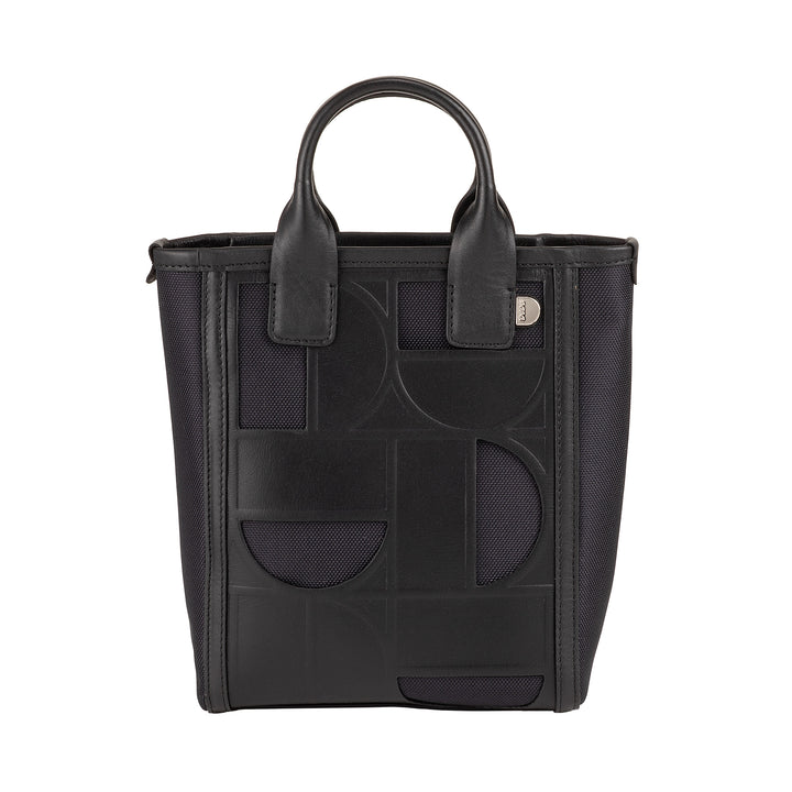 DUDU Borsa Tote Donna Pelle e Tessuto – Borsa a Mano, Borsa a Tracolla con Design Geometrico, Shopping Elegante e Versatile per Uso Quotidiano