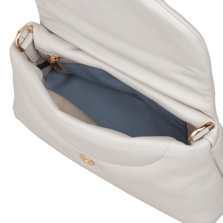 DUDU Borsa Piccola Donna in Morbida Pelle, Borsa a Spalla Imbottita, Borsetta Trapuntata con Tracolla Staccabile e Patta