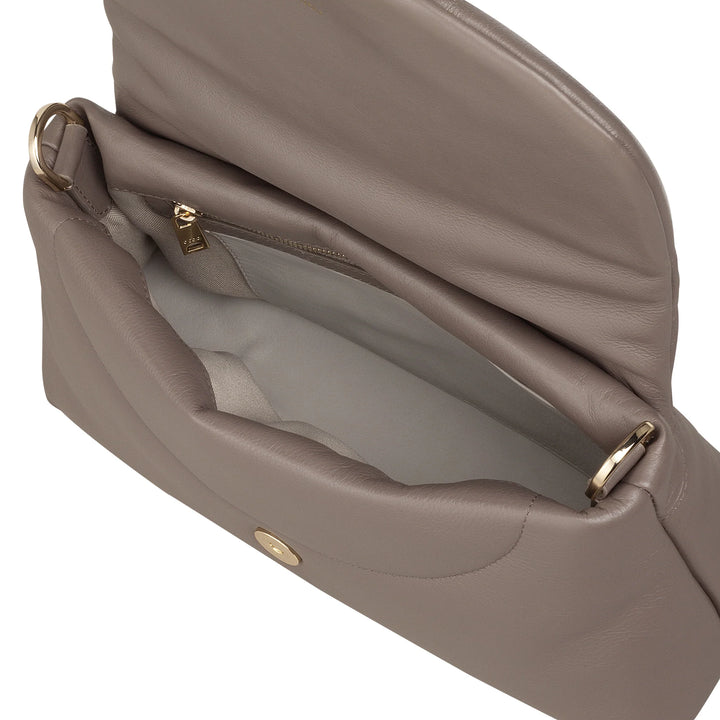 DUDU Borsa Piccola Donna in Morbida Pelle, Borsa a Spalla Imbottita, Borsetta Trapuntata con Tracolla Staccabile e Patta