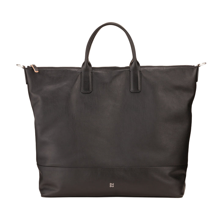 DUDU Borsa Donna Grande Morbida in Pelle, Borsa a Tracolla Capiente con Cinghia Staccabile, Borsa a Mano con Due Manici e Chiusura Zip