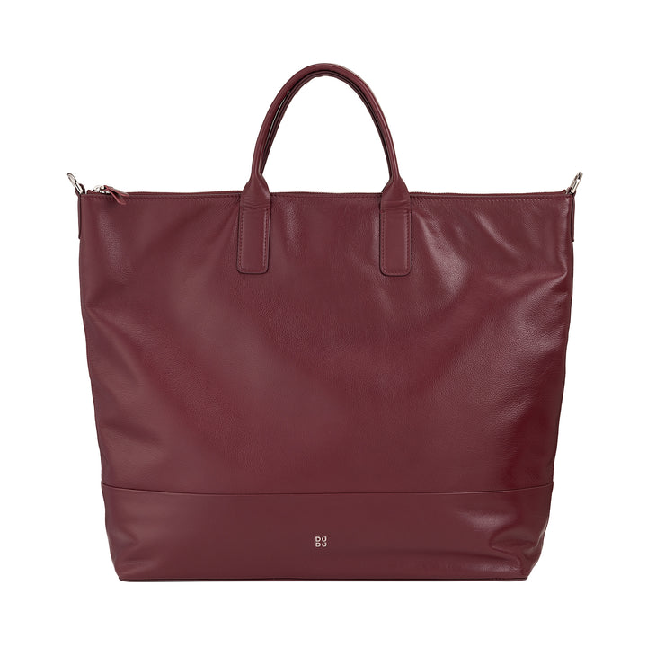 DUDU Borsa Donna Grande Morbida in Pelle, Borsa a Tracolla Capiente con Cinghia Staccabile, Borsa a Mano con Due Manici e Chiusura Zip