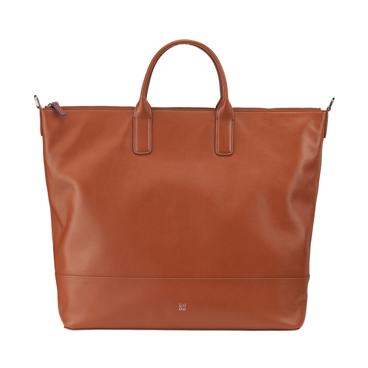 DUDU Borsa Donna Grande Morbida in Pelle, Borsa a Tracolla Capiente con Cinghia Staccabile, Borsa a Mano con Due Manici e Chiusura Zip