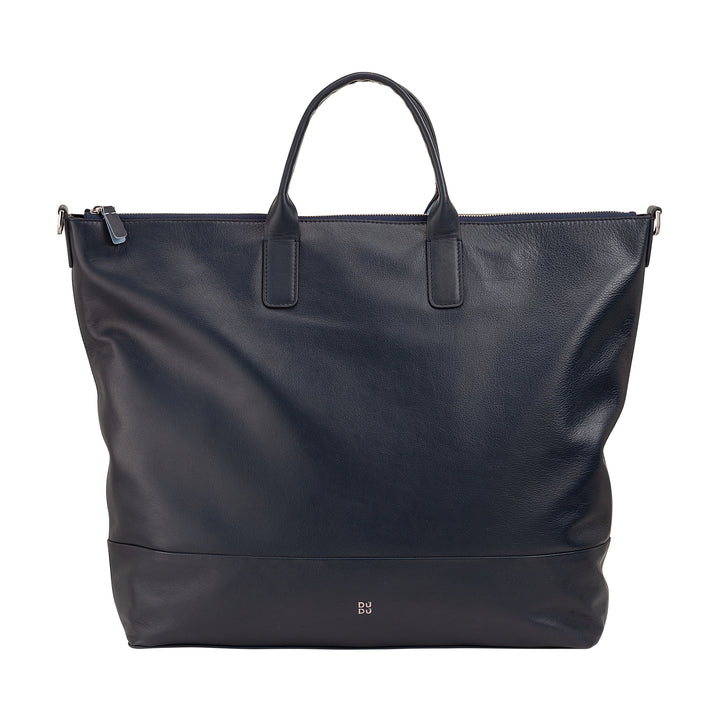 DUDU Borsa Donna Grande Morbida in Pelle, Borsa a Tracolla Capiente con Cinghia Staccabile, Borsa a Mano con Due Manici e Chiusura Zip