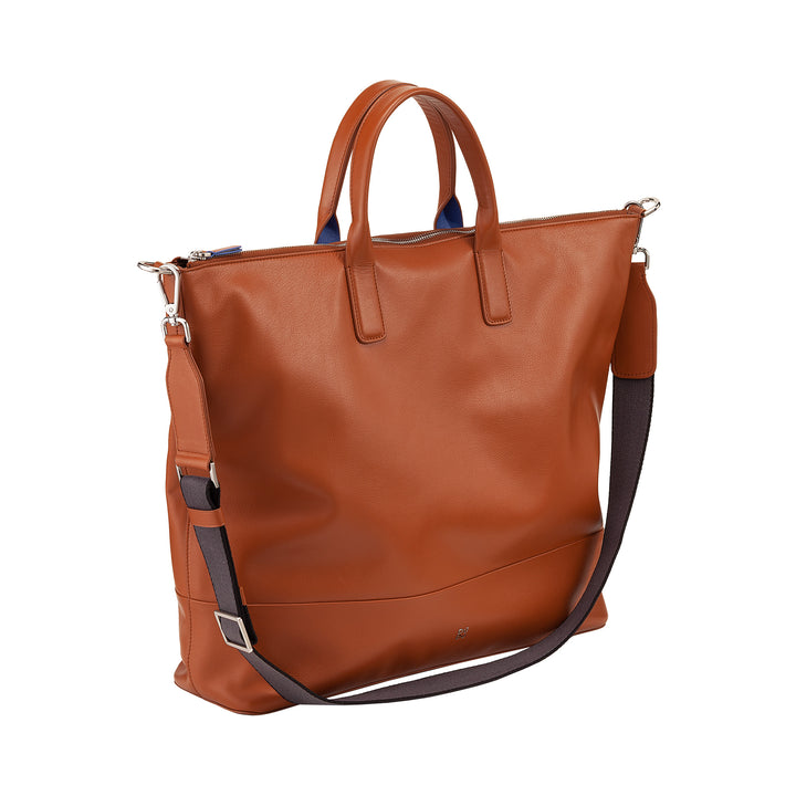 DUDU Borsa Donna Grande Morbida in Pelle, Borsa a Tracolla Capiente con Cinghia Staccabile, Borsa a Mano con Due Manici e Chiusura Zip