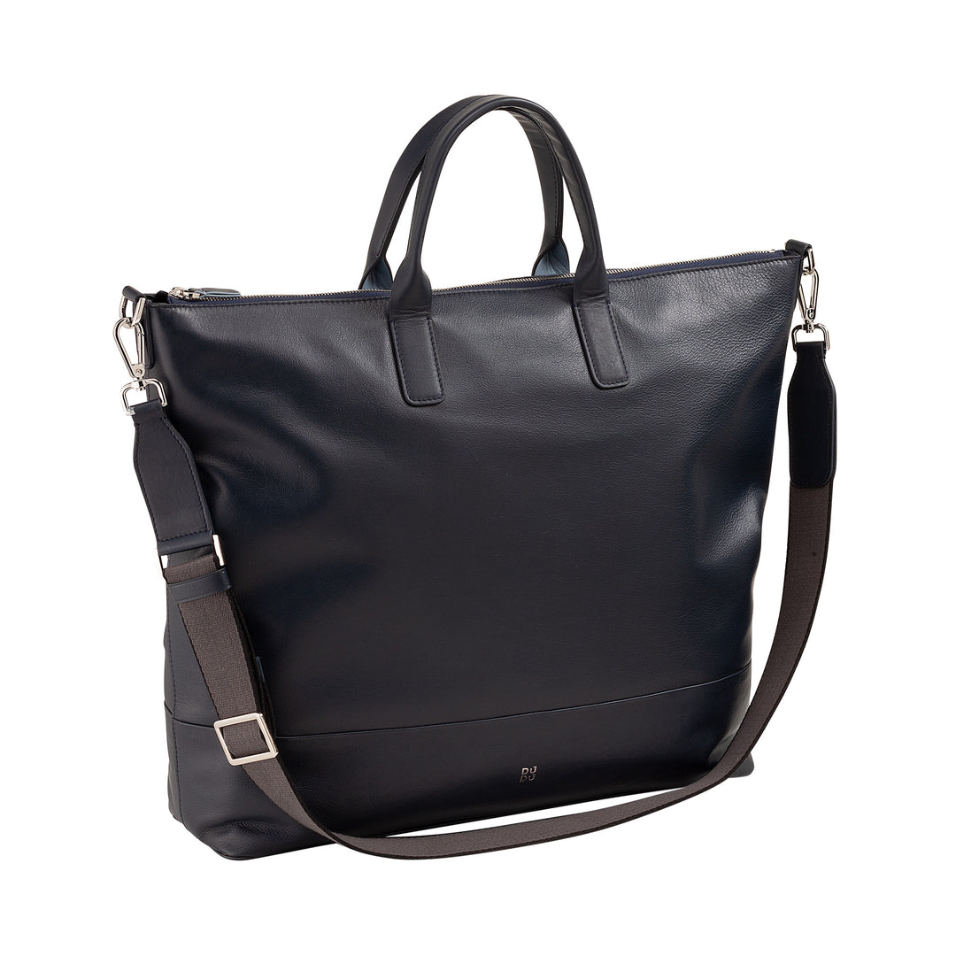 DUDU Borsa Donna Grande Morbida in Pelle, Borsa a Tracolla Capiente con Cinghia Staccabile, Borsa a Mano con Due Manici e Chiusura Zip