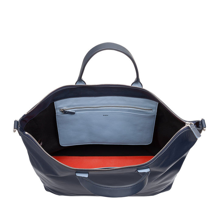 DUDU Borsa Donna Grande Morbida in Pelle, Borsa a Tracolla Capiente con Cinghia Staccabile, Borsa a Mano con Due Manici e Chiusura Zip