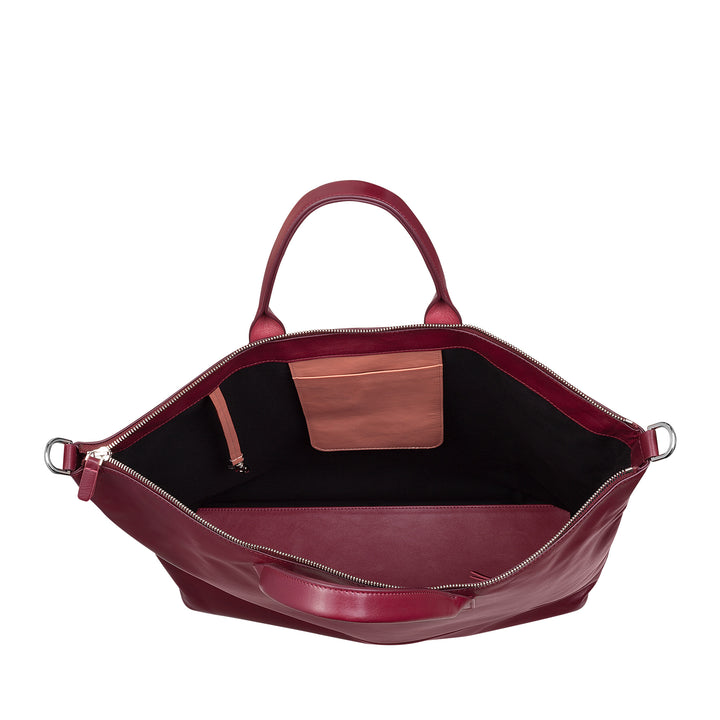 DUDU Borsa Donna Grande Morbida in Pelle, Borsa a Tracolla Capiente con Cinghia Staccabile, Borsa a Mano con Due Manici e Chiusura Zip