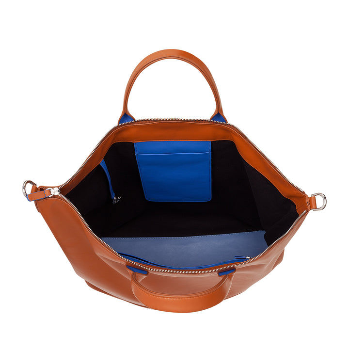 DUDU Borsa Donna Grande Morbida in Pelle, Borsa a Tracolla Capiente con Cinghia Staccabile, Borsa a Mano con Due Manici e Chiusura Zip