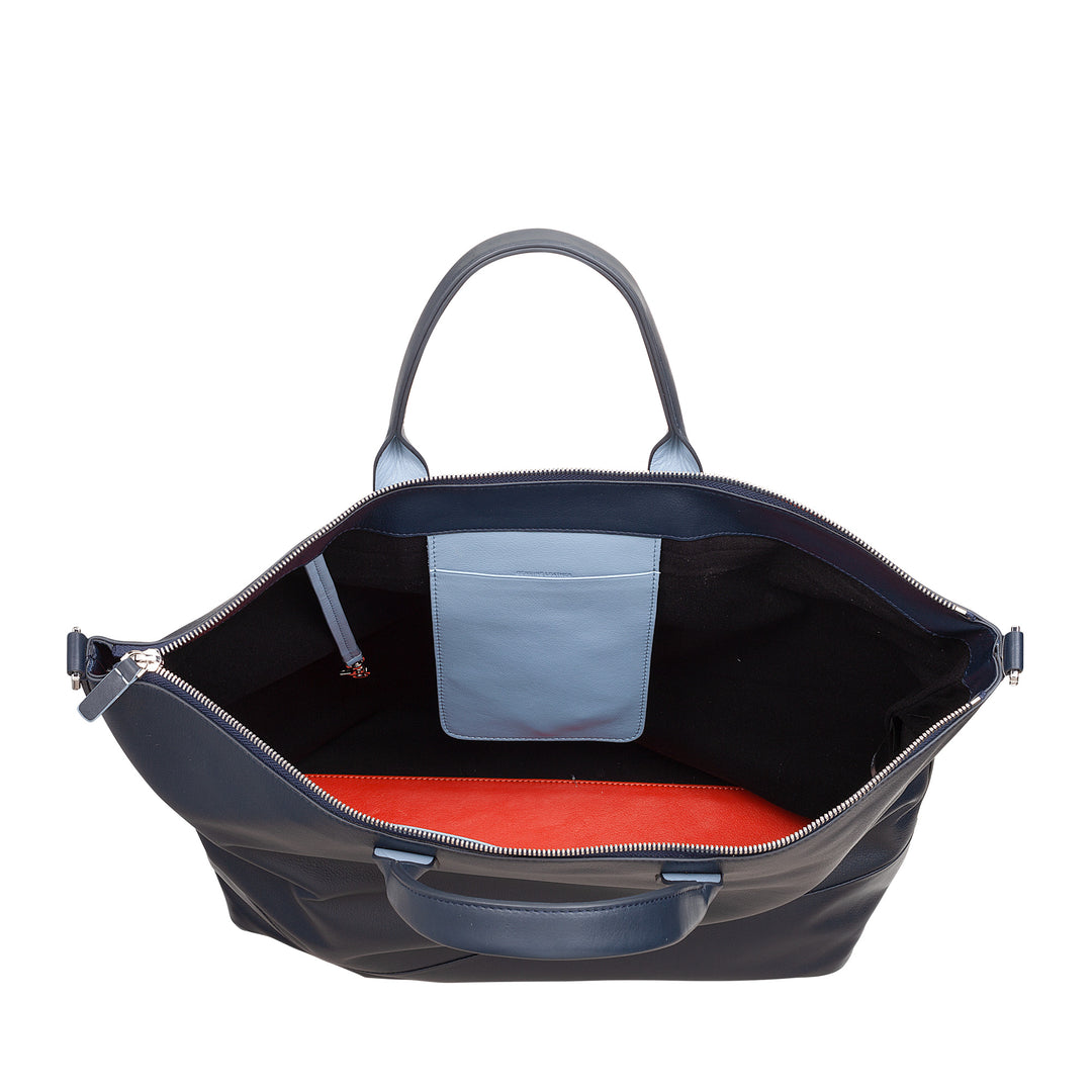 DUDU Borsa Donna Grande Morbida in Pelle, Borsa a Tracolla Capiente con Cinghia Staccabile, Borsa a Mano con Due Manici e Chiusura Zip