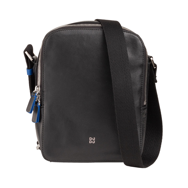 DUDU Borsello Uomo in Vera Pelle Colorato, Borsa a Tracolla Regolabile, Design Piccolo Compatto, Multi Scomparto e Chiusura Zip