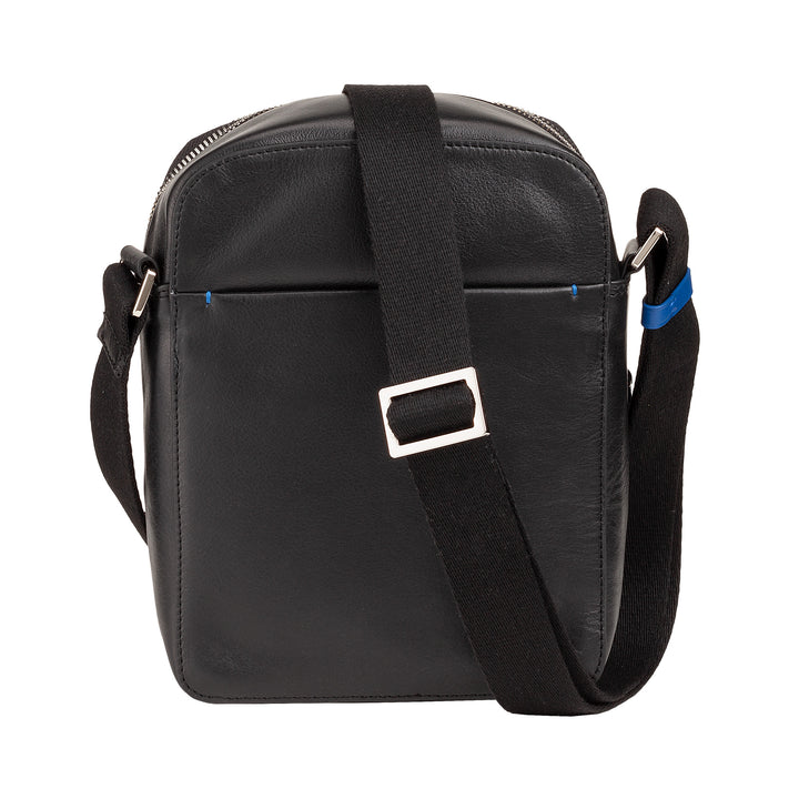 DUDU Borsello Uomo in Vera Pelle Colorato, Borsa a Tracolla Regolabile, Design Piccolo Compatto, Multi Scomparto e Chiusura Zip