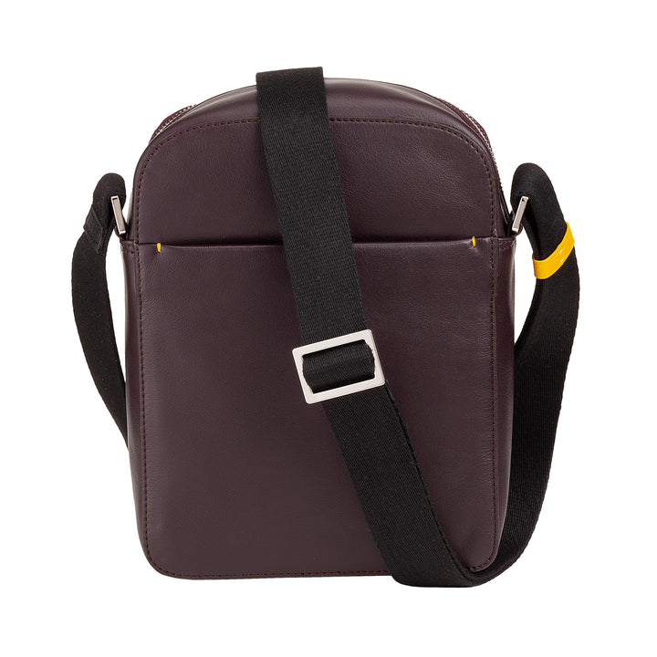 DUDU Borsello Uomo in Vera Pelle Colorato, Borsa a Tracolla Regolabile, Design Piccolo Compatto, Multi Scomparto e Chiusura Zip