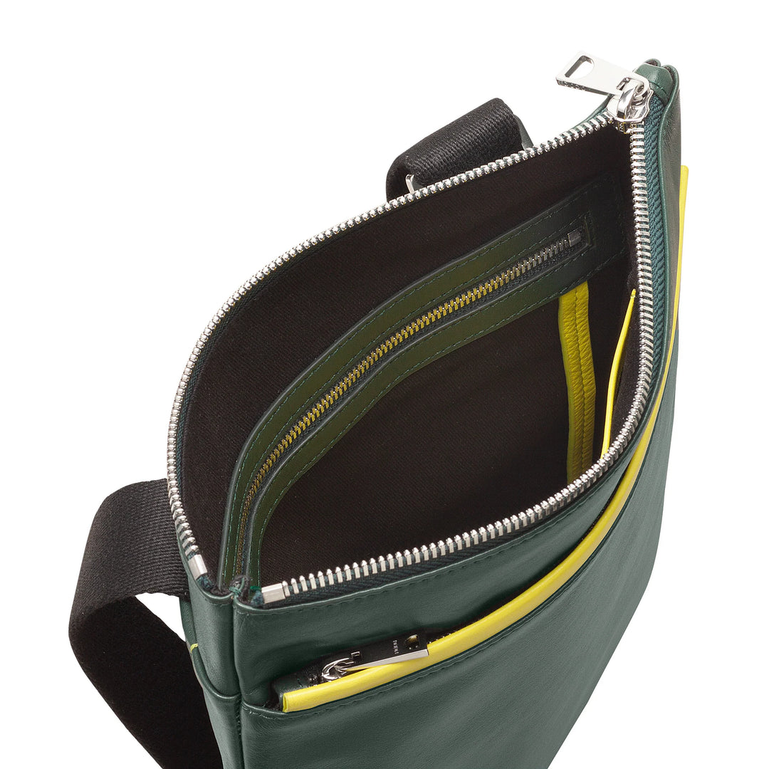 DUDU Borsello Uomo in Pelle, Borsa a Tracolla Uomo con Cerniera, Tracolla da Viaggio e Tempo Libero, Cinghia Regolabile