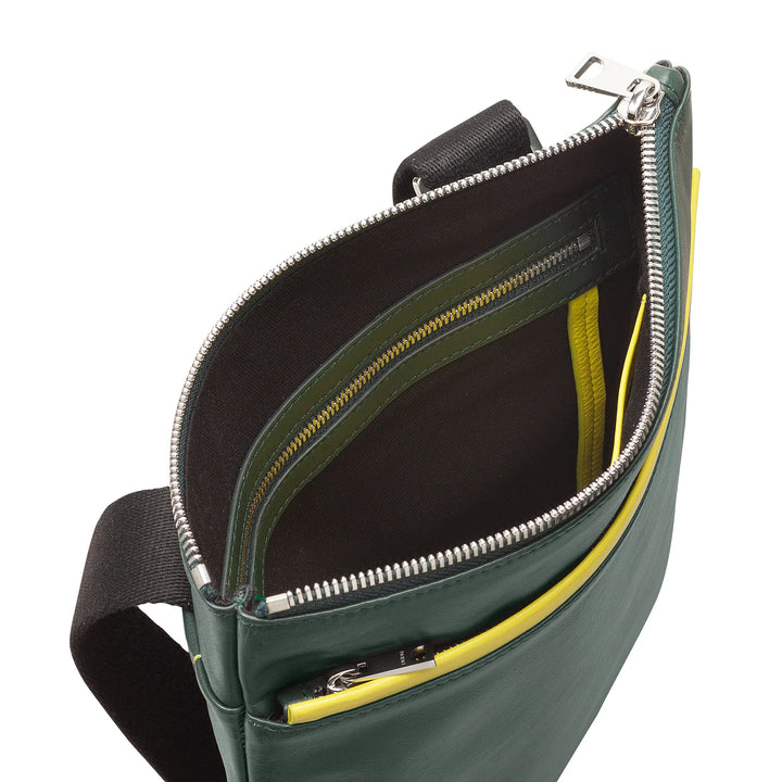 DUDU Borsello Uomo in Pelle, Borsa a Tracolla Uomo con Cerniera, Tracolla da Viaggio e Tempo Libero, Cinghia Regolabile