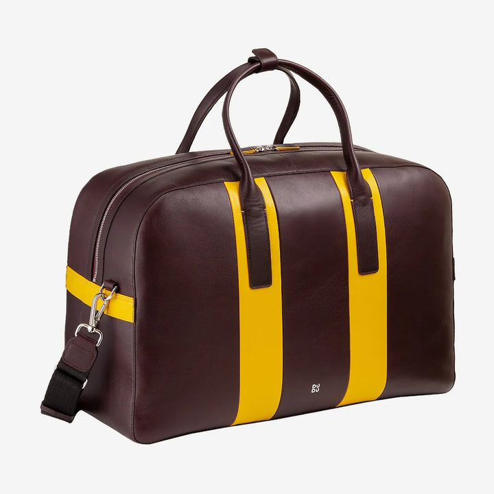 DUDU Borsone da Viaggio in Pelle a Tracolla, Borsa per Weekend Palestra da Uomo Donna 32L Grande, Weekender Travel Bag da 49cm