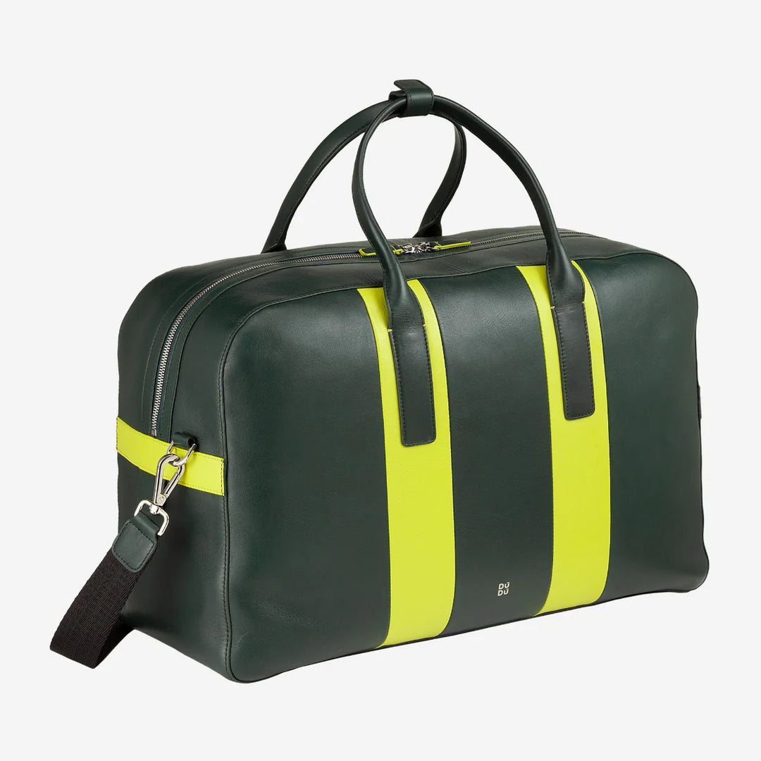 DUDU Borsone da Viaggio in Pelle a Tracolla, Borsa per Weekend Palestra da Uomo Donna 32L Grande, Weekender Travel Bag da 49cm