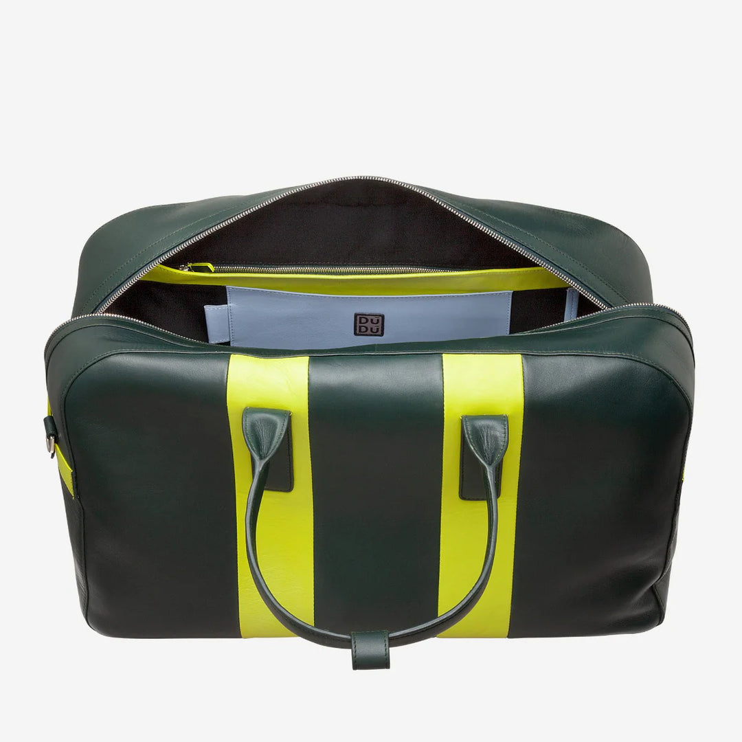 DUDU Borsone da Viaggio in Pelle a Tracolla, Borsa per Weekend Palestra da Uomo Donna 32L Grande, Weekender Travel Bag da 49cm