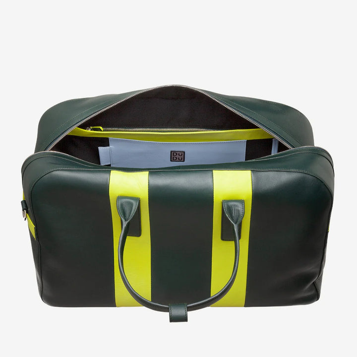 DUDU Borsone da Viaggio in Pelle a Tracolla, Borsa per Weekend Palestra da Uomo Donna 32L Grande, Weekender Travel Bag da 49cm